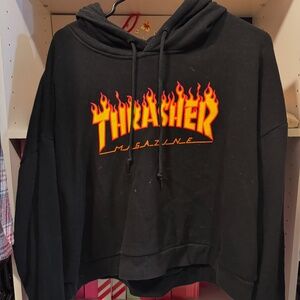 Thrasher Cropped Hoodie